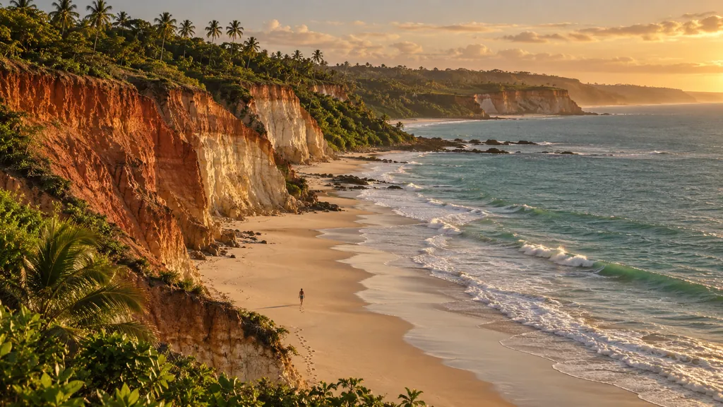 Falésias douradas junto ao mar